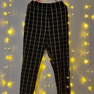 Tall High Waist Plaid Graphic Skinny Pants (L)